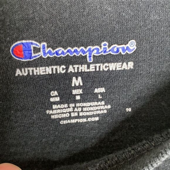 CHAMPIOMen’s Black T Shirt with Front and Back Print Size M - Picture 2 of 3